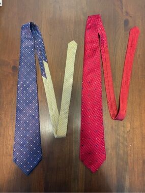 Set of 2 Vintage 100% Silk Made in the USA Tommy Hilfiger Ties